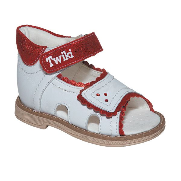 Сандали ортопедические Твики для девочек TW-131 цвет белый/красный