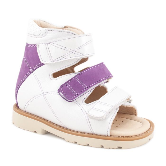 Сандали Мега Ортопедик для девочек 010 30-13 бело-фиолетовые