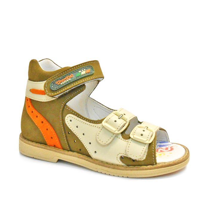 Сандали ортопедические Твики для мальчиков TW-112 белый/коричневый