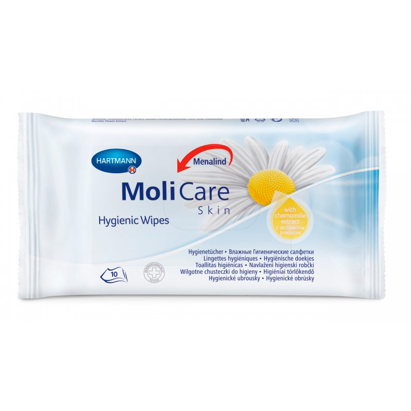 Салфетки MoliCare Skin влажные гигиенические 140х200мм 10 шт.