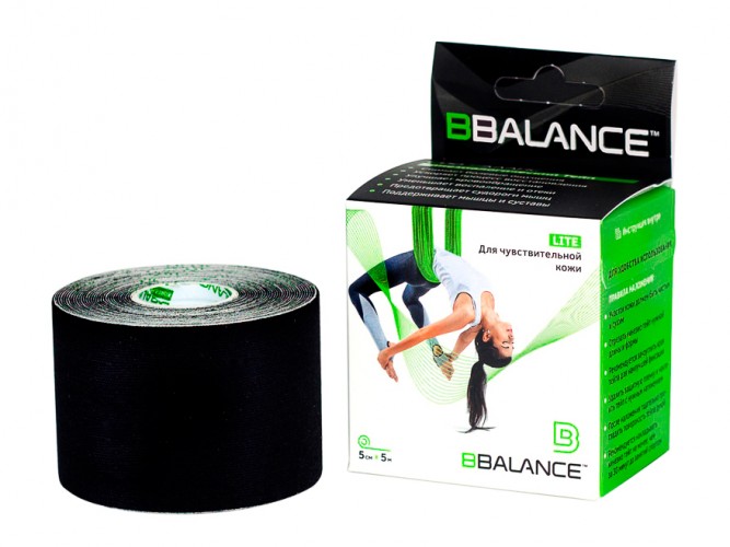 Кинезио тейп Bio Balance Tape Lite 5см х 5м черный