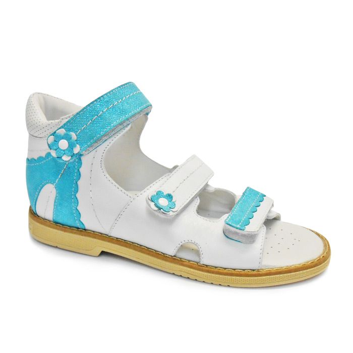 Сандали ортопедические Твики для девочек TW-124 белый/бирюзовый