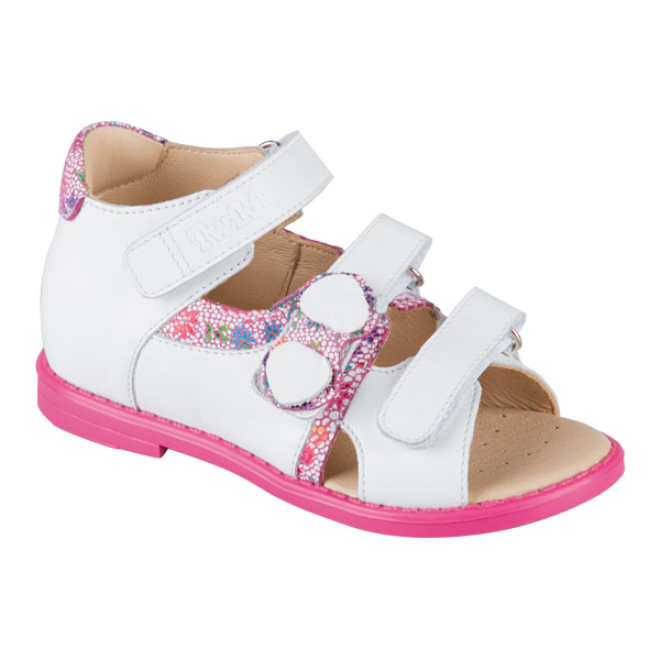 Сандали ортопедические Твики для девочек TW-133 белый/малиновый