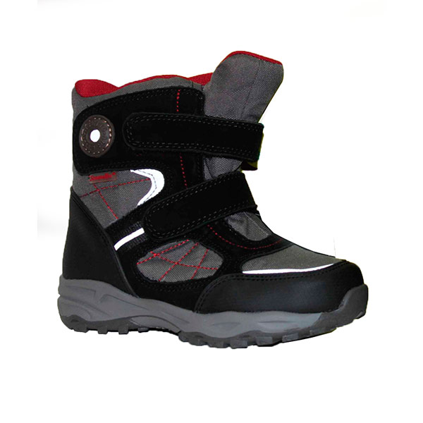 Ботинки Орсетто зимние мембранные для мальчиков 9801 серо-черные