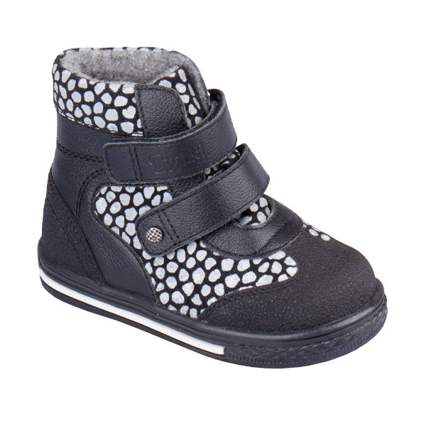 Ботинки ортопедические Твики утепленные для девочек TW-411-11 черный/серый