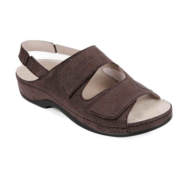 Сандали Luomma повседневные женские LM-501.01.022 коричневый/рептилия