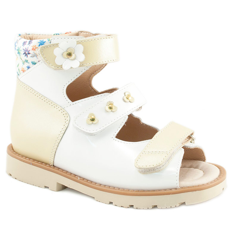 Сандали ортопедические Мега Ортопедик для девочек 315 07 30-71 белые/желтые