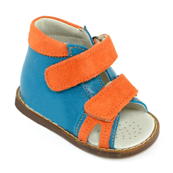 Сандали Тотто на первые шаги для мальчиков.02/1-М-КП 083-85 цвет морская волна/оранжевый