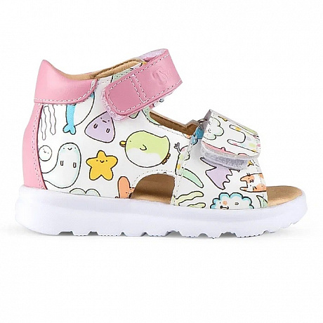 Сандалии ортопедические Твики для девочек TW-190-2 белый/розовый/принт. Изображение 4 из 5
