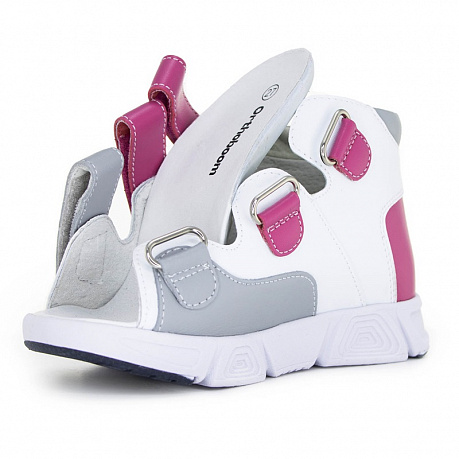 Сандали ортопедические Ортобум для девочек 27057-10 белый/лиловый. Изображение 5 из 5