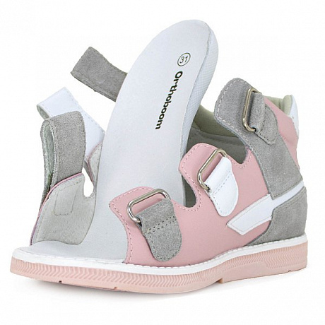 Сандали ортопедические Ортобум для девочек 27057-02 розовый туман. Изображение 3 из 5