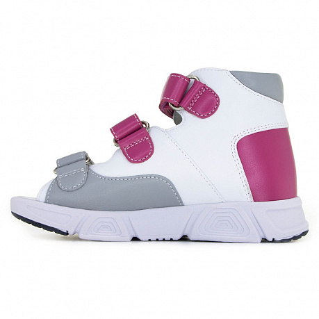 Сандали ортопедические Ортобум для девочек 27057-10 белый/лиловый. Изображение 4 из 5